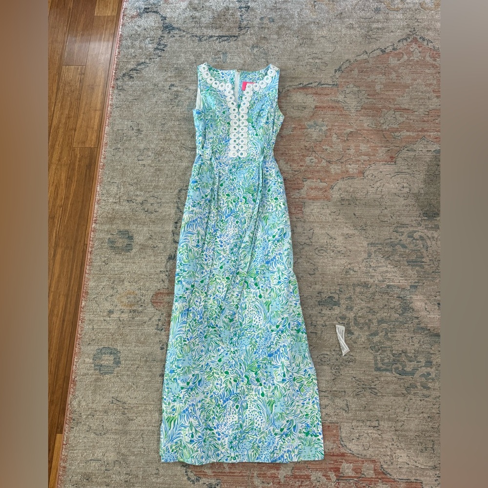 Lilly Pulitzer Size 4 Gulianna Cotton Maxi Shift Dress-Dandy Lions 🦁